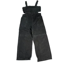 C403 Sea Room lynn シールームリン デニム ジーンズ ブラック オーバーオール サロペット オールインワン カジュアル レディース S