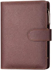 新品 【RIHUA】 システム手帳 A5 ノート 6穴リング リフィル付き スケジュール帳 カード収納 合革 a5システム手帳 メモ帳 手帳カバー ビジネス手帳 オフィス用品 (ブラウン)