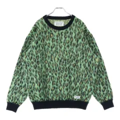 WACKO MARIA (ワコマリア) LEOPARD MOHAIR CREW NECK SWEATER レオパード柄 モヘア混 クルーネック ニット セーター グリーン/イエロー