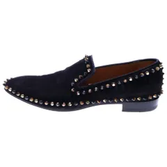 CHRISTIAN LOUBOUTIN (クリスチャンルブタン) スタッズ付スエードローファー レザーシューズ ブラック