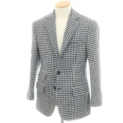 J5105 美品 デペトリロ 絹麻グレンプレイド サマーツイードジャケット