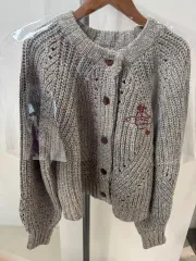 【極美品】ヴィヴィアンウエストウッド　ケーブル編みカーディガン　オーブ刺繍 ヴィヴィアンウエストウッド カーディガン ブラック オーブ刺繍