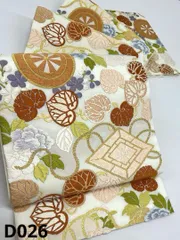 【新品未使用美品❣️】さがら刺繍　六通　正絹袋帯 袋帯 美品 秀品 波 刺繍 箔 青灰色 六通 正絹 中古 : リユースセレクト