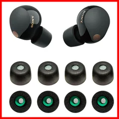 収納ケース付 イヤーチップ SONY用 スポンジ メモリーフォーム フィット感向上 黒 付けたまま充電可能 快適 柔らかい 滑り止め 遮音性 Case the in Fit (M) フィルター付 耳垢ガード 低反発ウレタン製 8個 交換用 WF-1000xm5