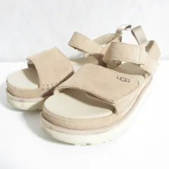 良品 UGG アグ GOLDENSTAR ゴールデンスター スエード プラットフォーム サンダル 1136783 US6 23cm ベージュ レディース 古着 中古 USED