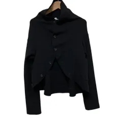 美品 Comme des Garcons コムデギャルソン コムコム ウール ニットジャケット カーディガン RN-J027 XS ブラック レディース 古着 中古 USED
