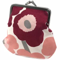 マリメッコ ポーチ ミニポーチ がま口 花柄 ウニッコ コットン ピンク レッド グレー MINI UNIKKO PIENI KUKKARO PURSE marimekko 073416-384