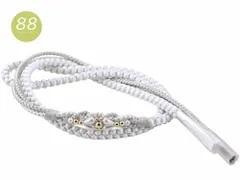 振袖用 正絹 帯締め 帯留めパールビーズ 飾り付き 白/銀 hs-389