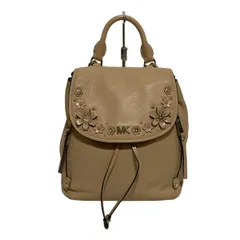 MICHAEL KORS(マイケルコース) リュックサック - ライトブラウン スタッズ/フラワー(花)/巾着型/2way レザー