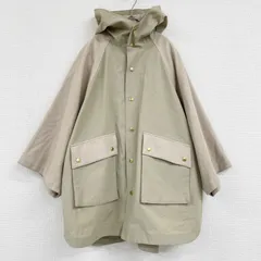 Traditional Weatherwear　トラディショナルウェザーウェア　ケープコート　ポンチョ　異素材切り替え　オーバーサイズ　コットン　ウール　ベージュ　レディース　34