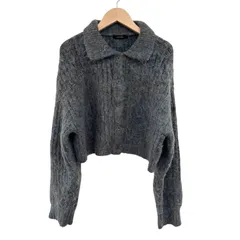 Z1587JEANASIS  ジーナシス　ショート丈ニットカーディガン　ラメ　ブルー系　レディース　フリーサイズ