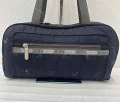 4607　LeSportsac レスポートサック　ナイロン　レディース　ハンドバッグ　トートバッグ　肩がけ　ワンショルダー　手持ち　手提げ　ブラック　黒　猫　刺繍　総柄