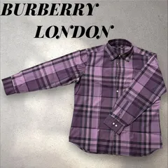 BURBERRY LONDON バーバリーロンドン メガチェック柄シャツ メンズ LL パープル 長袖シャツ 紫