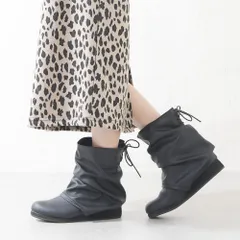 [ブラック] ショートブーツ レディース カバーブーツ レースアップ 編み上げ  ローヒール 痛くない 歩きやすい 柔らかい 疲れない 軽量 軽い 履きやすい おしゃれ カジュアル ナウシカブーツ くしゅくしゅ ルーズ 3L 4L 黒 k10-77505