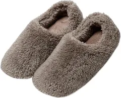 Rilobi フットコーディネーターの推奨モコモコスリッパ 室内履き 北欧 冬用 ルームシューズ 滑り止め 静音 足冷え対策 洗える 男女兼用 (ライトグレー,  25.0～26.5 cm 2E)