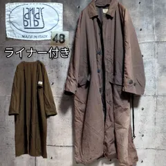 EURO VINTAGECOAT Italy ステンカラーコート ヴィンテージ 古着 グランジ coat アウター ライナー付き フェード感あり イタリア製 ユーロビンテージ 茶色 ブラウン 大きいサイズ ゆったりのサムネイル