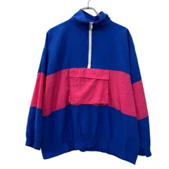 CAROLE'S DREAM ジャケット Medium ブルー ピンク ジップアップ アノラックパーカー スポーティー プルオーバー 春物 a710-6785
