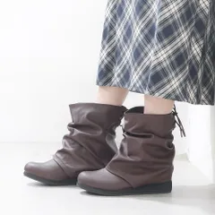 [ダークブラウン] ショートブーツ レディース カバーブーツ レースアップ 編み上げ  ローヒール 痛くない 歩きやすい 柔らかい 疲れない 軽量 軽い 履きやすい おしゃれ カジュアル ナウシカブーツ くしゅくしゅ ルーズ 3L 4L k10-77505