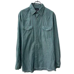 Wrangler 長袖 ウエスタンシャツ L グリーン マルチカラー ラングラー ストライプ スナップボダン 胸ポケット トップス 春物 a710-6867のサムネイル