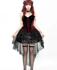 新品 [KALAOK] ゴシック ワンピース ハロウィン ゴスロリ ロリータ 原宿系 JSK 森ガール コスチューム 仮装 舞台衣装 小悪魔 パーティー イベント 撮影