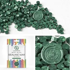 シーリングワックス　シーリングスタンプ　封蝋　グリーン系　30ｇ　約80粒　封筒　アンティークグリーン