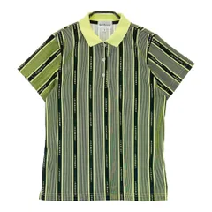 サイズ：1 JACK BUNNY ジャックバニー 2024年モデル 半袖ポロシャツ ロゴ ストライプ柄 イエロー系 [240101544131] ゴルフウェア レディース ストスト