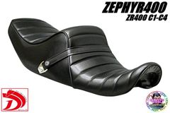 XJR400 前期 ラクダ シート 黒赤皮/タックロール　らくだ XJR400 前期 ラクダシート 黒赤/ブラック タックロールシート らくだ