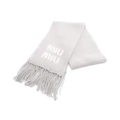 ミュウ ミュウ Miu Miu マフラー ロゴ 5FS0622CQDF0031 グレー ウール マフラー レディース 新品のサムネイル