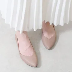 [ベージュ] パンプス ポインテッドトゥ Vカット フラットシューズ ローヒール ぺたんこ 痛くない 柔らかい 歩きやすい 疲れない 脱げない 軽い フォーマル 通勤 立ち仕事 オフィス 日本製 冠婚葬祭 結婚式 きれいめ k45-371200