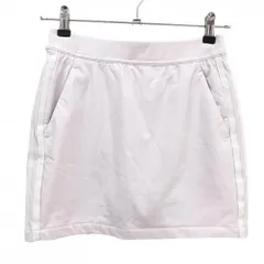 【超美品】アディダス スカート ベビーピンク サイド3ライン ストレッチ 内側インナーパンツ レディース M ゴルフウェア adidas