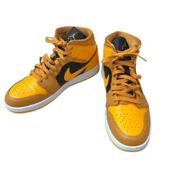 Z1587   NIKE  ナイキ　AIRJORDAN  1MID  エアジョーダン1ミッド　ハイカットスニーカー　マスタード　ブラック　メンズ　サイズ US 11 28cm