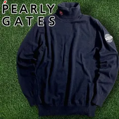 PEARLY GATES パーリーゲイツ ゴルフ カシミヤタッチ SUSTAIN加工 コットン混 タートルネック 長袖 ニット プルオーバー ゴルフウェア 053-2274091 定価1.9万 ネイビーブラック▲022▼50930w03