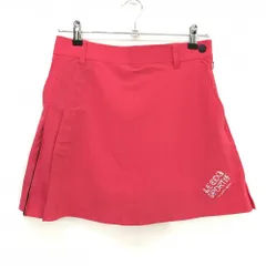 【超美品】ルコックゴルフ スカート レッド サイドプリーツ ストレッチ 内側インナーパンツ レディース M ゴルフウェア le coq sportif