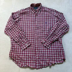 【訳あり激安】Ralph Lauren （ラルフローレン） 長袖ボタンシャツ ネルシャツ チェック 刺繍ロゴ ポニー ワンポイント インド製 コットン100% 90s ヴィンテージ 大きいサイズ メンズ XLサイズ LLサイズ