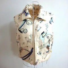 希少　オールド　エルメス　ベスト　ジレ　絹　40 HERMES - 美品 Vintage エルメス HERMES ベスト ジレ L'OR DES