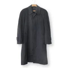 M49【極美品】カシミヤ100％ ロングコート A6 L LL グレー メンズ 比翼仕立て 撥水 高級素材 軽量 防寒 通勤◎ カシミヤコート