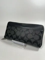 【新品未使用】　COACH レザー長財布　ブラック 未使用 COACH コーチ 長財布 レザー 革 ブラック 黒 柄なし メンズ