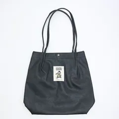 オサムグッズ 合皮ハンドルタックトートバッグ (ブラック)