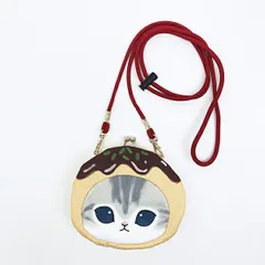 モフサンド たこやきにゃん ちりめん フェイスがま口ポーチ