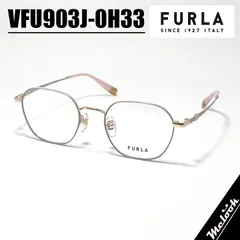 FURLA フルラ レディース 眼鏡 メガネ フレーム サングラス VFU903J-0H33　ピンクグレー / ゴールド