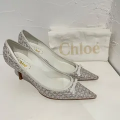 Chloe クロエ パンプス サイズ36 ヒール約7cm リボン シルバー ヒール 保存袋あり レディースのサムネイル