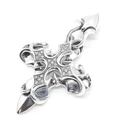 ネックレス ペンダントトップ シルバー 925 ジルコニア クロス ゴシック