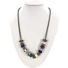 Trollbeads トロールビーズ ネックレス レディース ストーン 17個 刻印 925S 箱付き【PF-356】