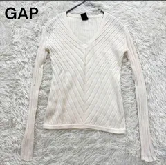 H&M エイチアンドエム 長袖ニット Vネック トップス 伸びる 洗える 白 小柄 XXS