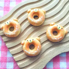 【340-く】100個 デコパーツ ミニチュア ドーナツ くま ミックス まとめ売り