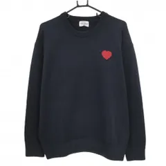 【超美品】ジャックバニー セーター ネイビー×レッド バックロゴ ハート ニット メンズ 6(XL) ゴルフウェア 2024年モデル Jack Bunny