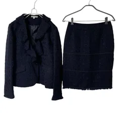 RE259【美品】NARACAMICIE ナラカミーチェ スカートセットアップ ツイード ネイビー サイズ1