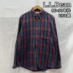L.L.Bean エルエルビーン シャツ、ブラウス 長袖 80-90年代 USA製 ビンテージ チェック柄 ボタンダウン 長袖 シャツ 80s 90s