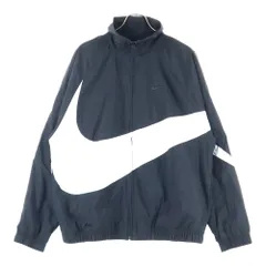 NIKE (ナイキ) HBR STMT WOVEN JACKET AR3133-010 ビッグスウッシュ ウーブンジャケット ジップアップナイロンジャケット ブラック/ホワイト