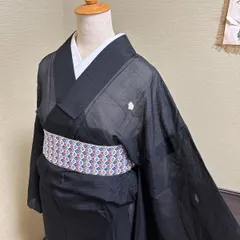 【き723】夏用 黒絽 五つ紋 付下げ 黒喪服 着物 単衣 夏喪服 透け感あり 礼装用 女性用 盛夏 フォーマル 冠婚葬祭 和装 ブラックフォーマル